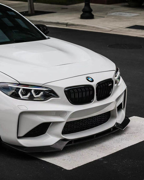 V style dry carbon fiber front lip for bmw F87 M2 M2C