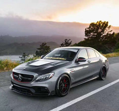 BS Style Carbon Fiber  Front Bumper  Lip for Benz w205 C43 C63 AMG  coupe sedan