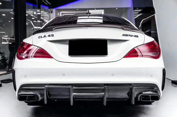 FD style Carbon Fiber Rear Bumper Diffuser For CLA Class W117 CLA200 CLA250 CLA260 CLA45 AMG 2014-2019