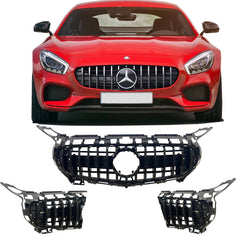 The GT grille is made of AMG GT GTS C190 2014-2017 ABS material in silver black