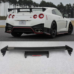GTR R35 Nismo Style Carbon Fiber Rear Trunk Roof Spoiler With Brake Lights
