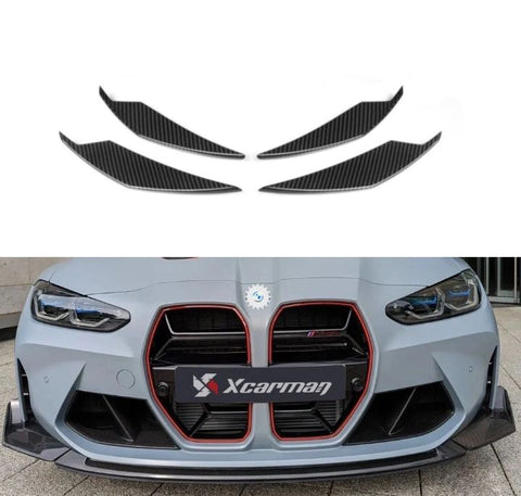 For BMW G80 M3 G82 G83 M4 AC Style Dry Carbon Front Bumper Lips Front Canards 2021-IN
