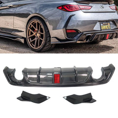 Carbon fiber rear diffuser side corners for  Q60