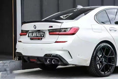 Carbon fiber rear diffuser with light  for BMW G20 G28 rear bumper lip