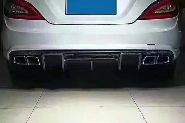 R style Carbon Fiber rear diffuser for CLS-CLASS W218 CLS63 rear bumper splitter lip