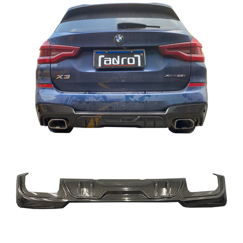 Carbon fiber rear diffuser for X3 G01 G08 front bumper lip