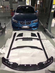 MTC style carbon fiber front lip side skirts rear diffuser for F87 M2