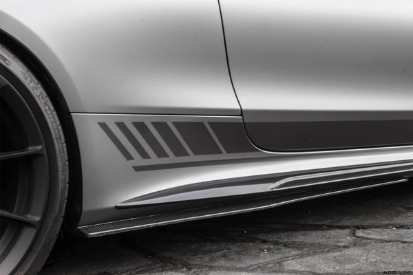 carbon fiber PSM style side skirts for W205 C63 AMG 15+