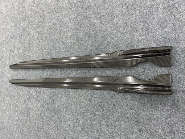 X5 G05 modified Black Samurai style carbon fiber side skirt fit for X5 G05