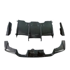 PSM Style carbon fiber rear diffuser with light for F80 M3 F82 M4 rear bumper lip