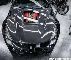 IMP style carbon fiber transparent glass bonnet hood for F12