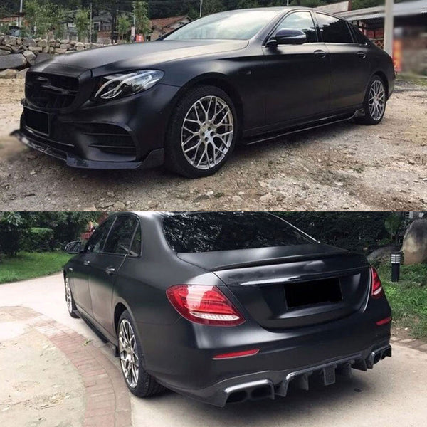 Carbon Fiber Front lip Rear Diffuser Spoiler Side Skirts for Benz E Class W213 E200 E300 E320 E63 AMG 2017-2019 Body Kits