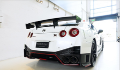 GTR R35 Nismo Style Carbon Fiber Rear Trunk Roof Spoiler With Brake Lights