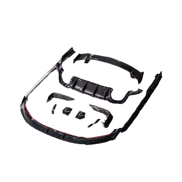 Carbon fiber front lip side skirt Rear diffuser wing Audi TT TTRS TTS