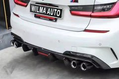 Carbon fiber rear diffuser with light  for BMW G20 G28 rear bumper lip