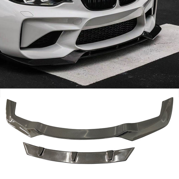 V style dry carbon fiber front lip for bmw F87 M2 M2C