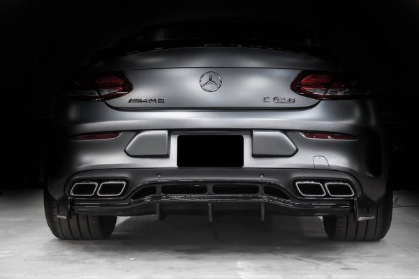 carbon fiber PSM style body kit rear diffuser for W205 C63 AMG