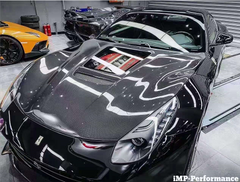 IMP style carbon fiber transparent glass bonnet hood for F12