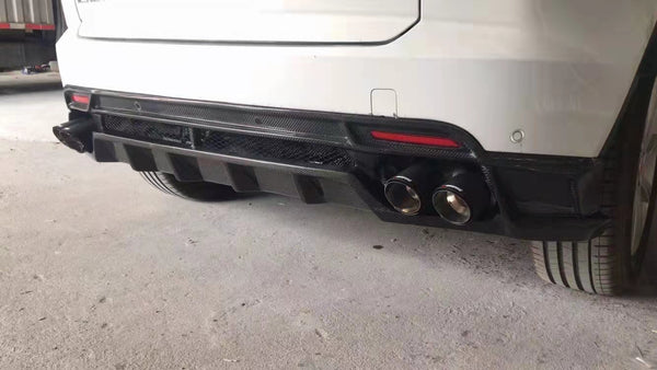 Carbon fiber rear diffuser for Jaguar E-pace rear bumper lip with tips