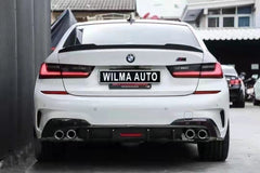 Carbon fiber rear diffuser with light  for BMW G20 G28 rear bumper lip