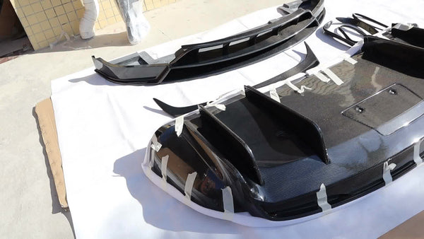 RZ style carbon fiber body kit front lip for tesla model X