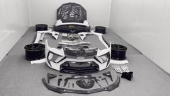 MSY style forged carbon fiber front bumper side skirts rear bumper wing hood for URUS