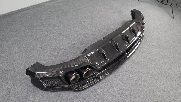 Carbon fiber rear diffuser for Jaguar E-pace rear bumper lip with tips