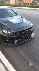 BS carbon fiber front lip rear diffuser for W205 c63 c43 c200 c250 coupe LED diffuser