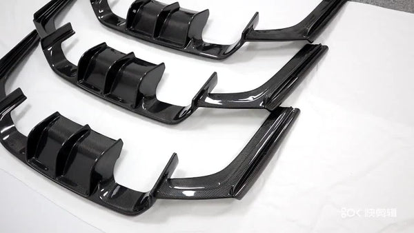 Carbon fiber bmw VT style car bumpers body kit rear diffuser 3 pcs for F82 M4 F80 M3