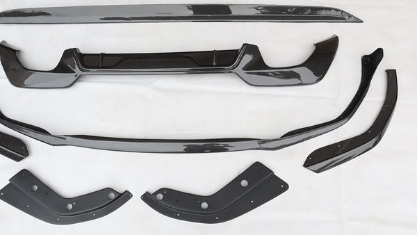 MP carbon front lip, side skirts, rear diffuser for 3 series G20 front splitter