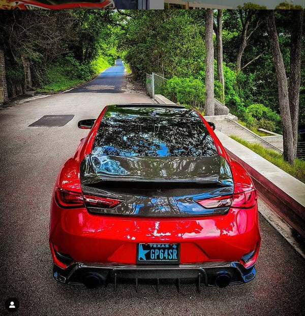 Infiniti Q60 carbon fiber duckbill trunk